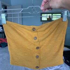 Gold/ yellow Tube Top with buttons
